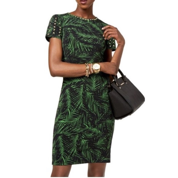 MICHAEL Michael Kors palm-print studded dress - Picture 1 of 3